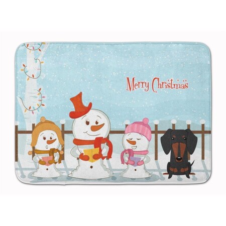Carolines Treasures Merry Christmas Dachshund Black and Tan Machine Washable Memory Foam Mat BB2463RUG